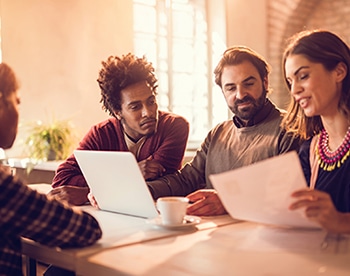 Team of business people making a decision about potential candidate.