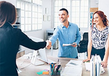 Successful Candidate Shakes Hand After an Interview