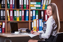 A Girl Working as a Temp Office Secretary