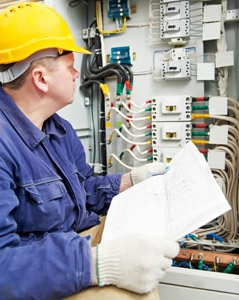 A control panel builder with drawing at power line box