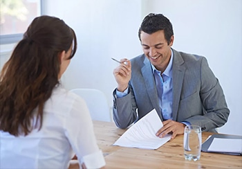 A Hiring Agency Specialist Interviewing a Candidate